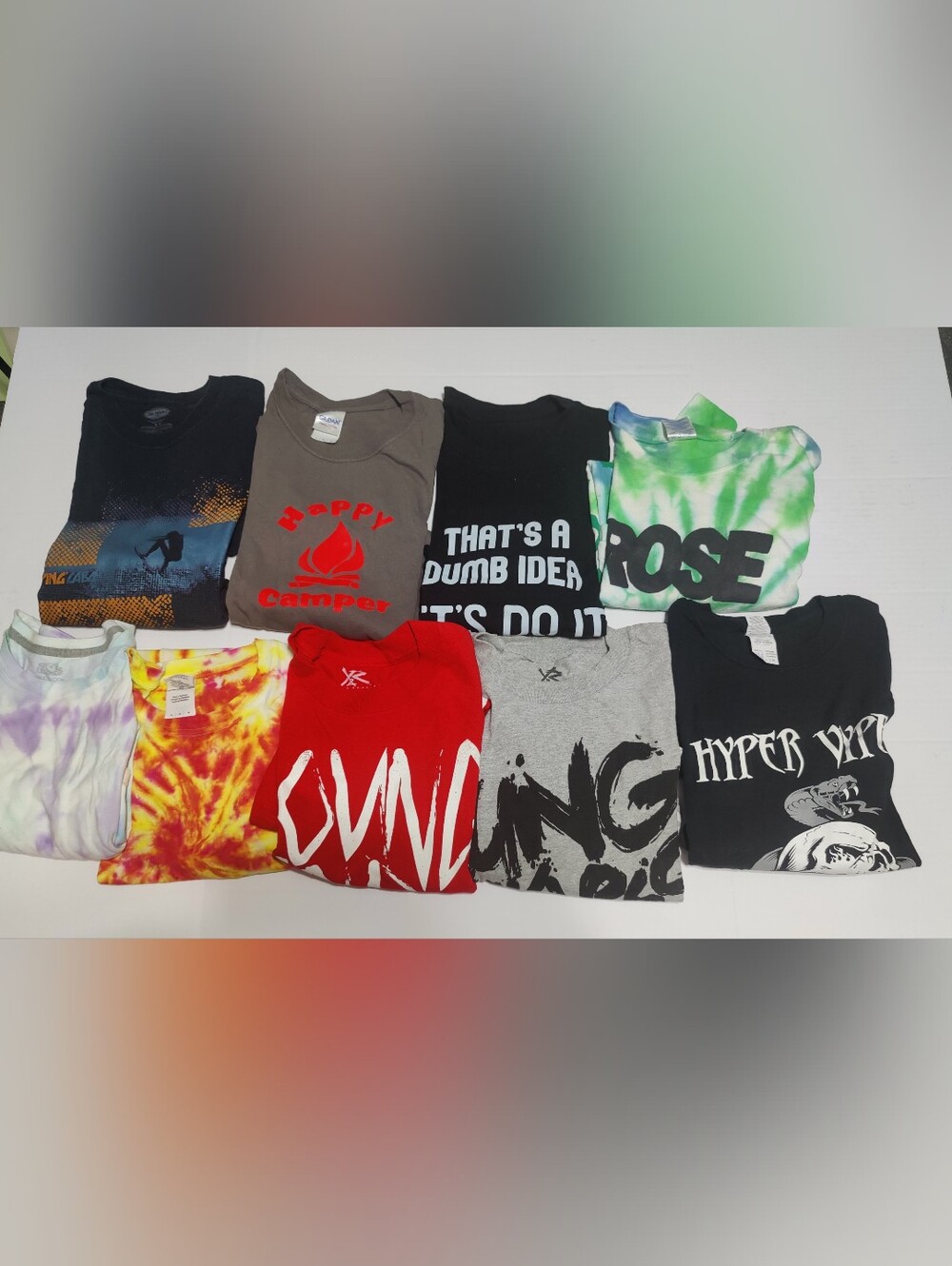 Lot of 9 Mixed Graphic T-shirts Men's Large (1 Size Medium) Surf, Streetwear